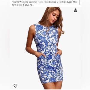 Womens Dress Size XS Blue White Paisley Spring Wedding Mini Sleeveless Stretch